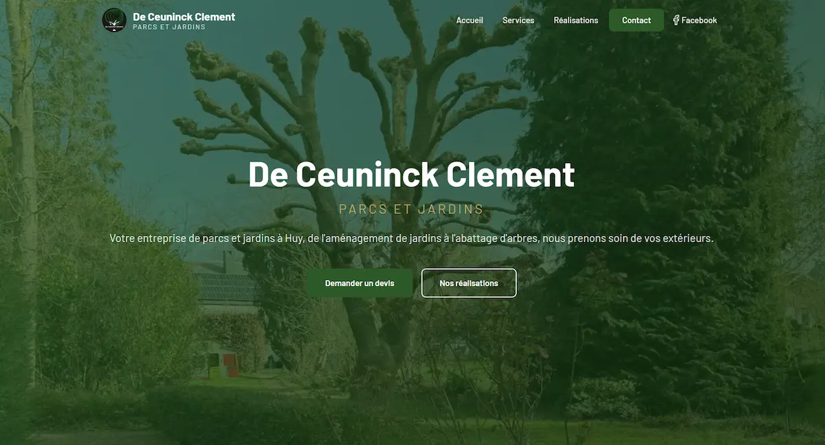 Page d'accueil du site Clément De Ceuninck - Parcs & Jardins