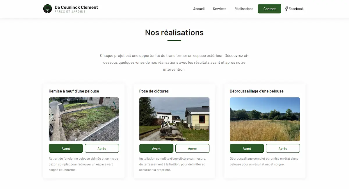 Section intérieure du site Clément De Ceuninck - Parcs & Jardins